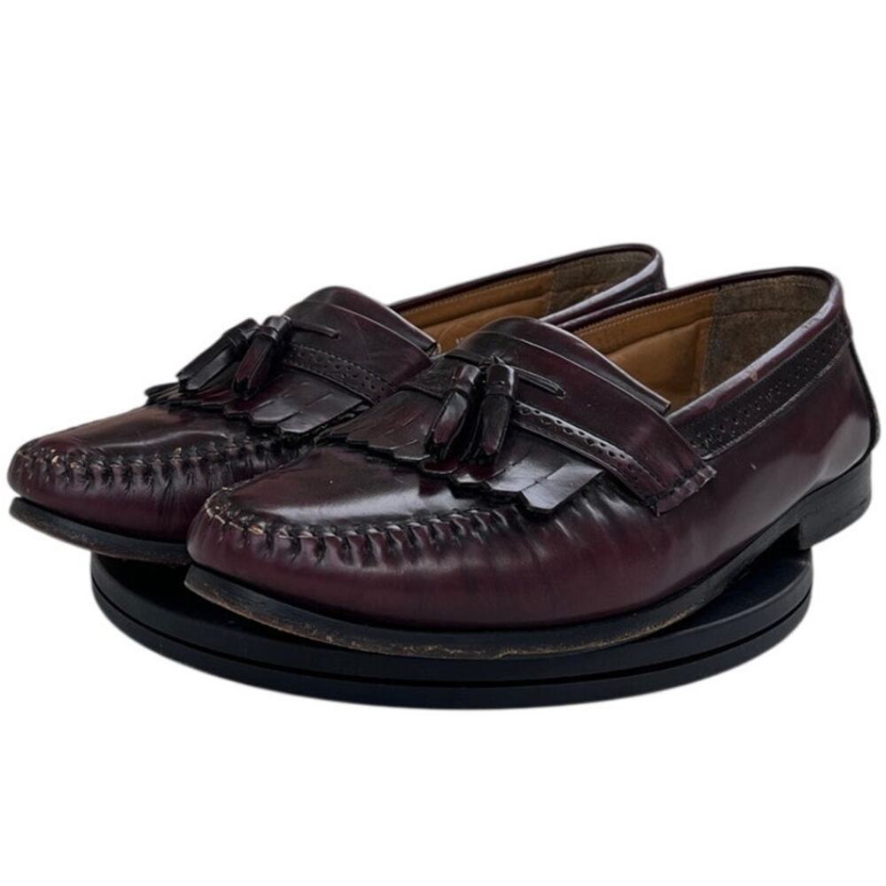 Mens G.H. Bass Weejuns Leather Slip-On Kiltie Tassel Loafer Shoes SZ 10.5D Brown
